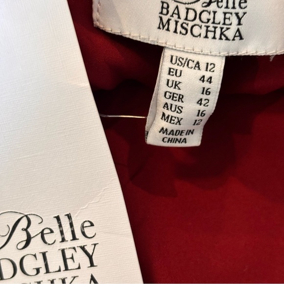 NWT Belle by Badgley Mischka Harlow Off-the-Shoulder Puffed Sleeve Dress,size 12 - Picture 10 of 14